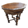 Large octagonal table in carved solid oak.