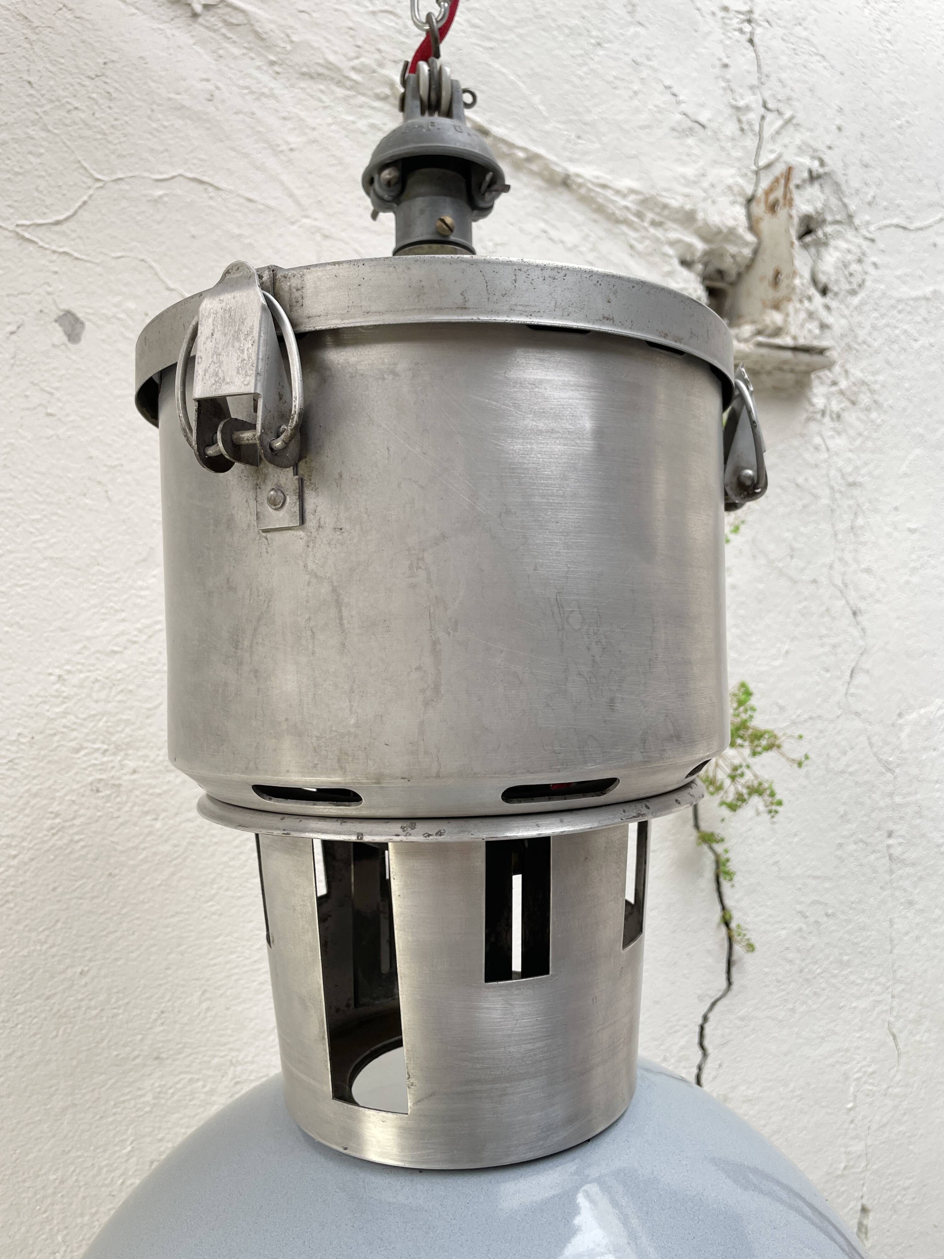 Pair of industrial lamps.