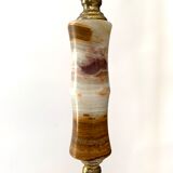 Brass and onyx marble floor lamp