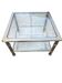 table bout de canapé Hollywood regency 1970 métal brosse et doré