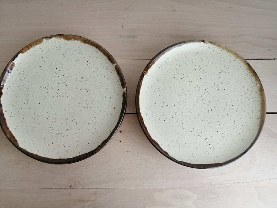 Lot de 6 assiettes émaillées en grès