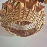 60s rattan wicker pendant light