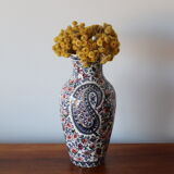 Faience vase from Gien cashmere decoration
