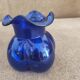 Small cobalt blue Scandinavian round vase