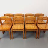 Set of 8 vintage Scandinavian chairs by Ilmari Tapiovaara for Asko in pine