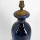 Art Nouveau lamp in stoneware with high-fire glazes and bronze mount, circa 1900.