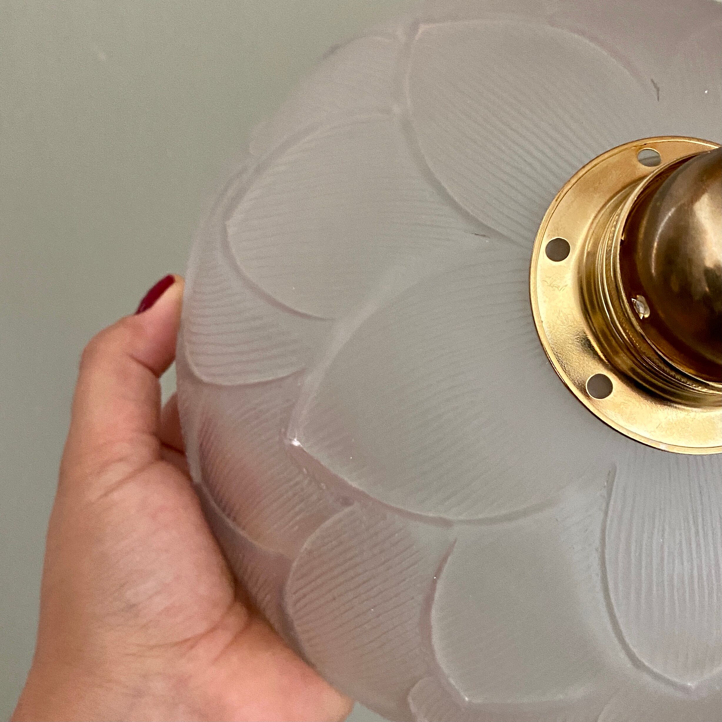 Vintage frosted glass lampshade pendant lamp