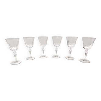 Coffret de six coupes à champagne en cristal de Baccarat, France