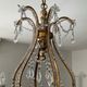 Old Venetian chandelier with Bohemian crystal tassels and gilded wood