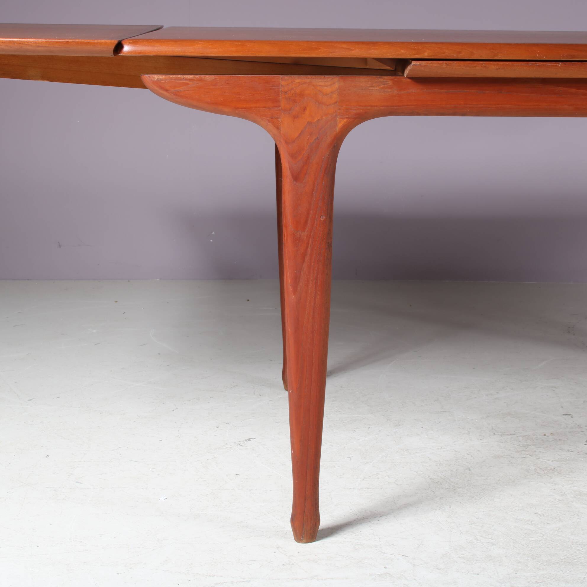 1960s Teak extendible dining table by TV Meubles Paris, France