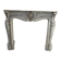 Louis XV style fireplace in veined white Carrara marble, 19th century.