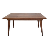 Vintage oak table with tapered legs.