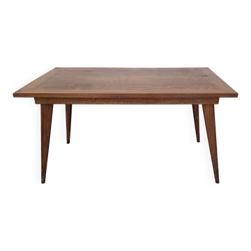 Table en chêne ancienne vintage pieds compas