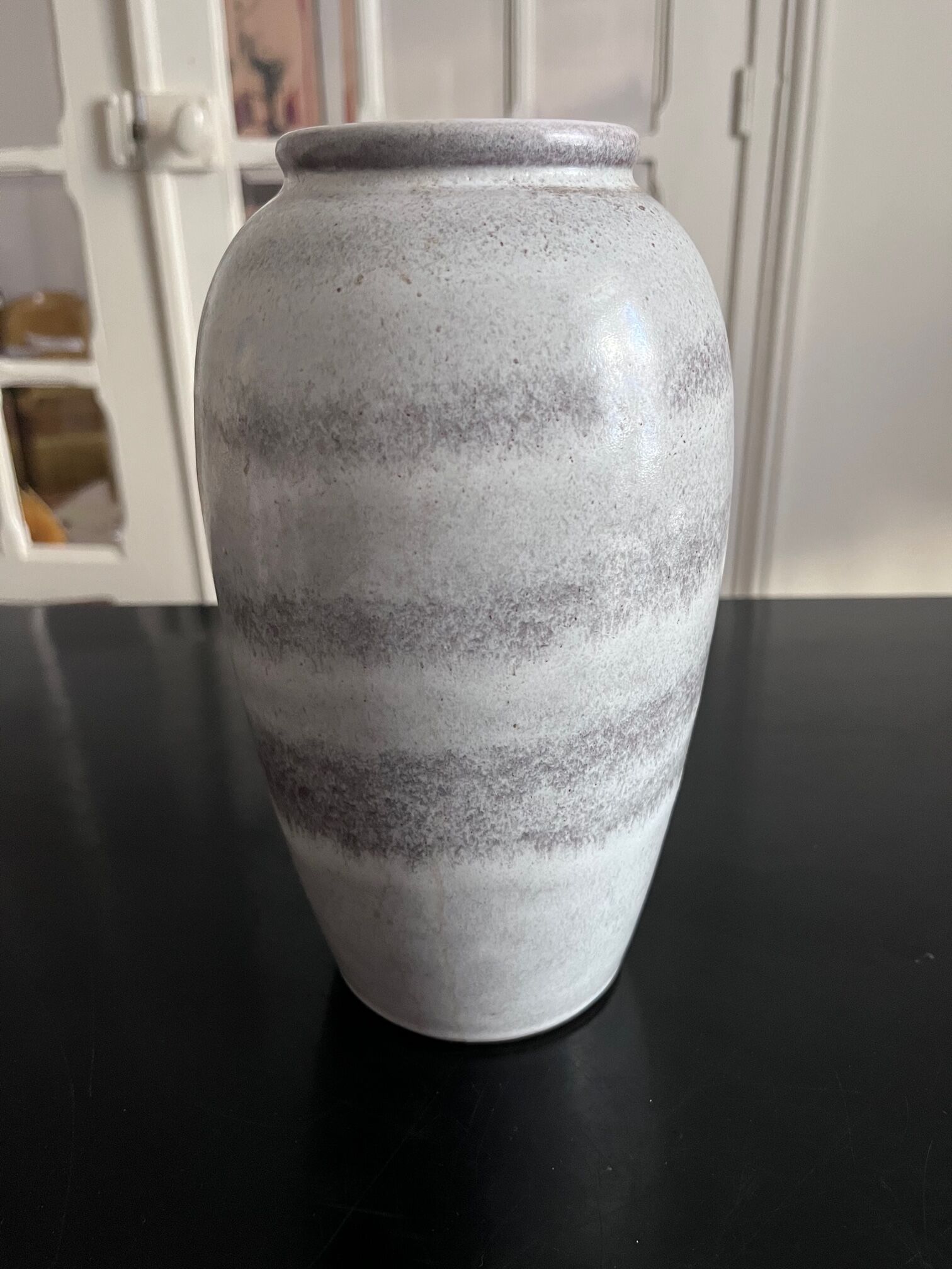 Grey ceramic vase