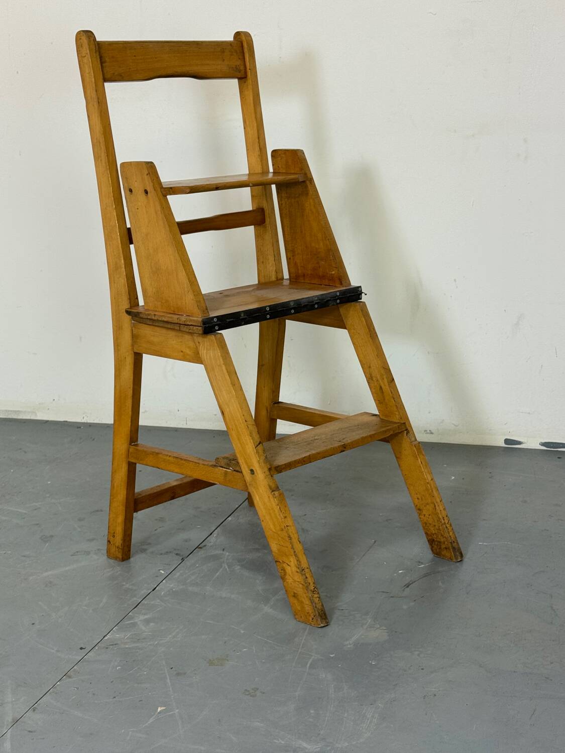 Vintage aesthetic Metamorphic library stairs chair, 1930s