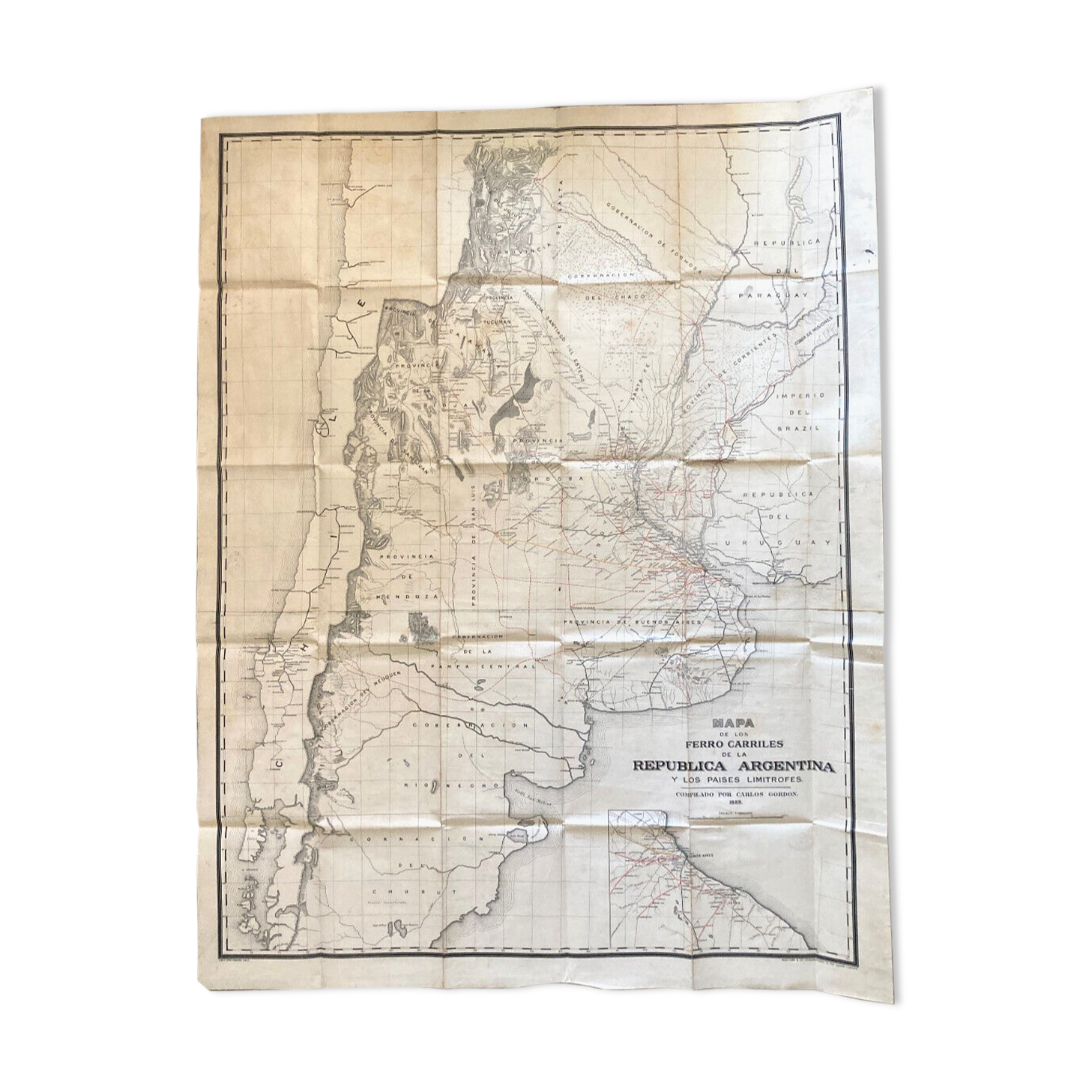 19th century map of Argentina