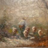 Oil on panel "Autumn Path" by M. Ferran