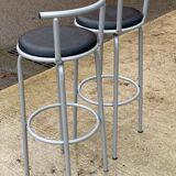 Industrial high bar table and pair of swivel stools