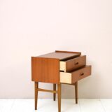 Teak nightstand with two drawers