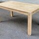 Grande table à manger scandinave extensible en chêne massif décapée 160-240