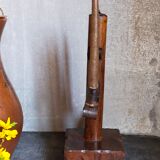 Rustic candle holder Art-popular solid wood and vintage wrought iron