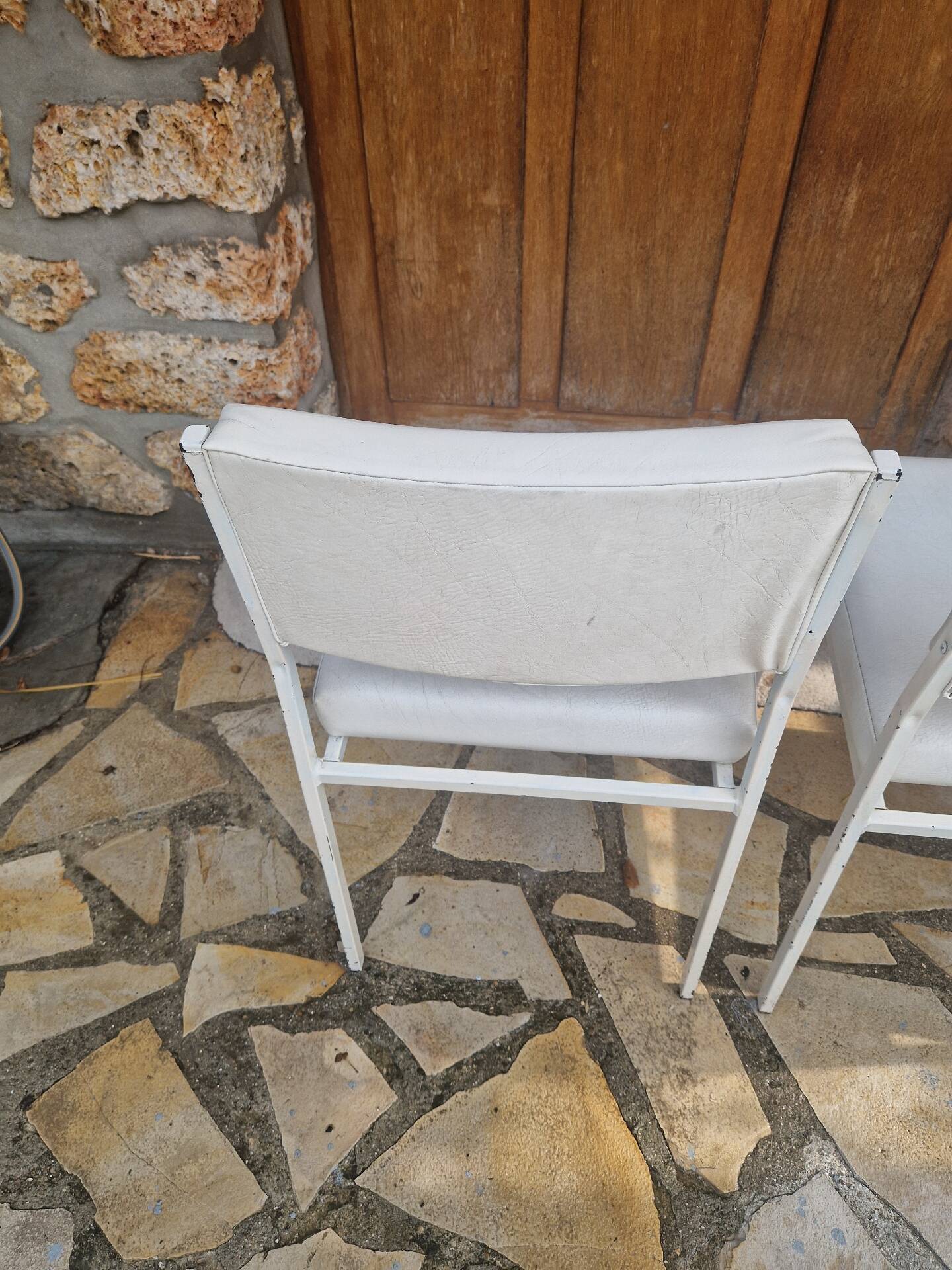 Vintage faux leather chairs