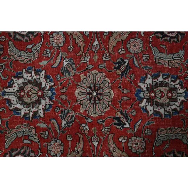 1970s Vintage Persian Handmade Wool Red Oversized Area Rug 298x383