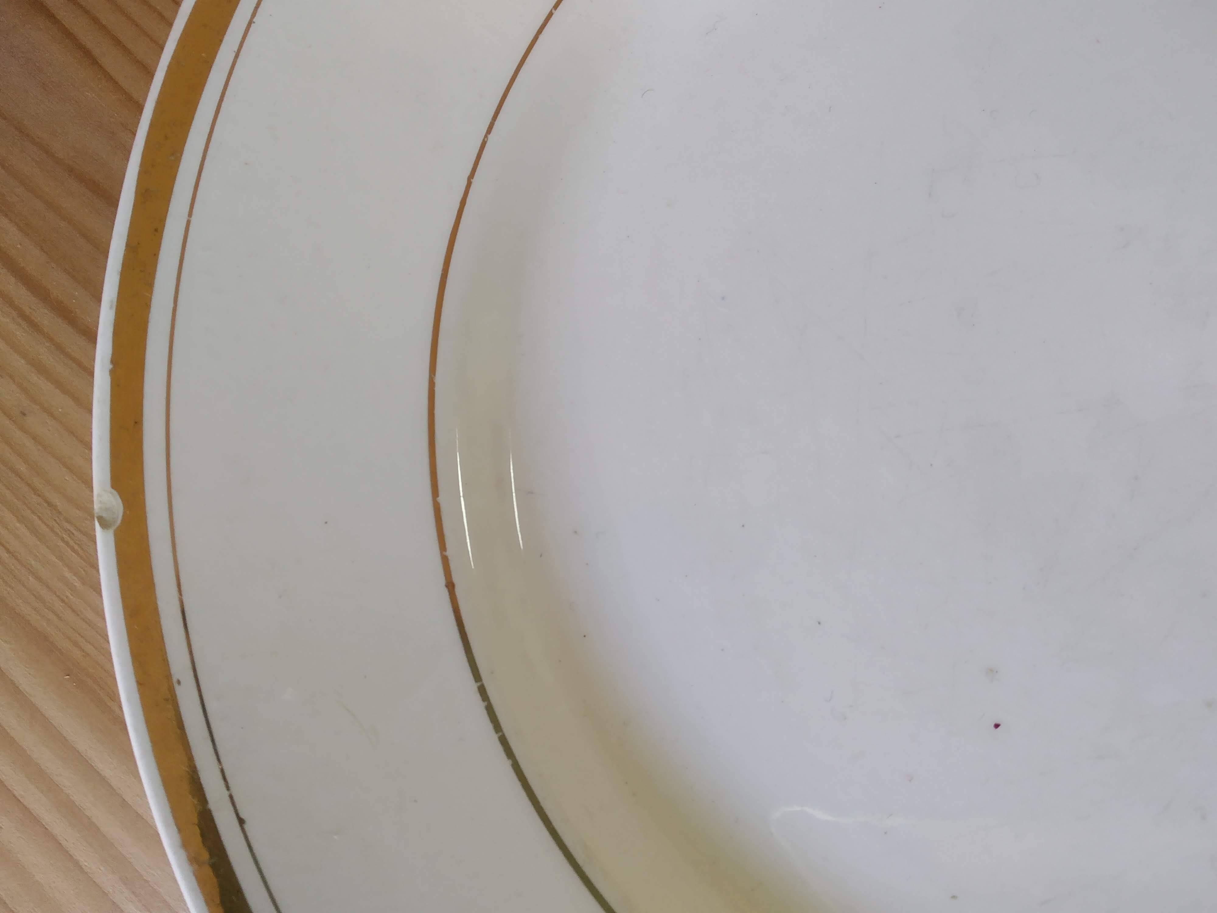 6 Vintage Moulin des Loups Gold-Edged Dinner Plates