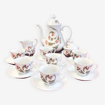 Service à café thé porcelaine décor floral wunsiedel bavaria vintage