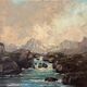 Painting "Mountain Torrent", Oil on canvas