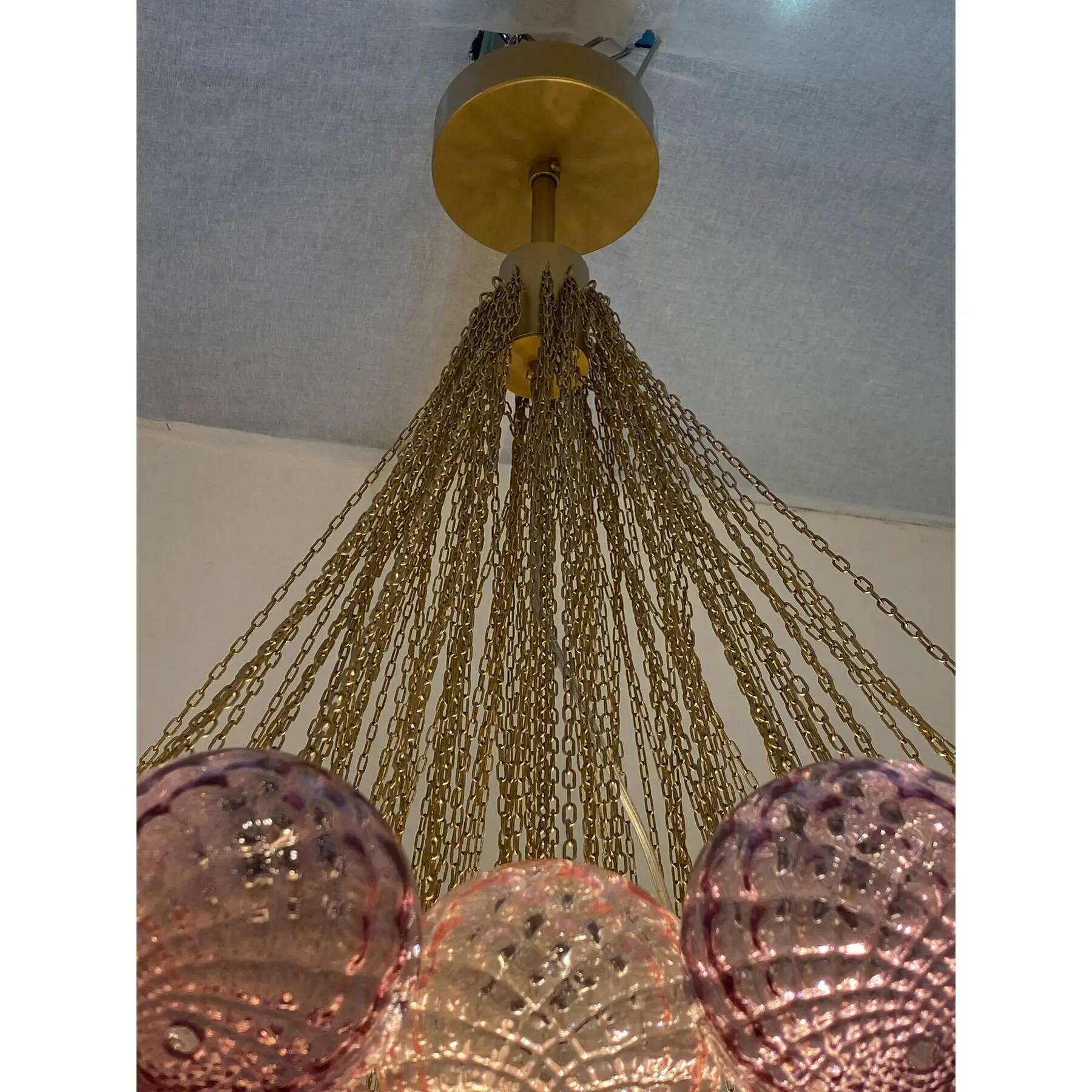 Contemporary "Clouds" of Pink and Amethyst "Ballotton" Spheres in Murano