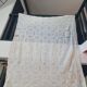 vintage crochet plaid blanket 208 193 ecru color