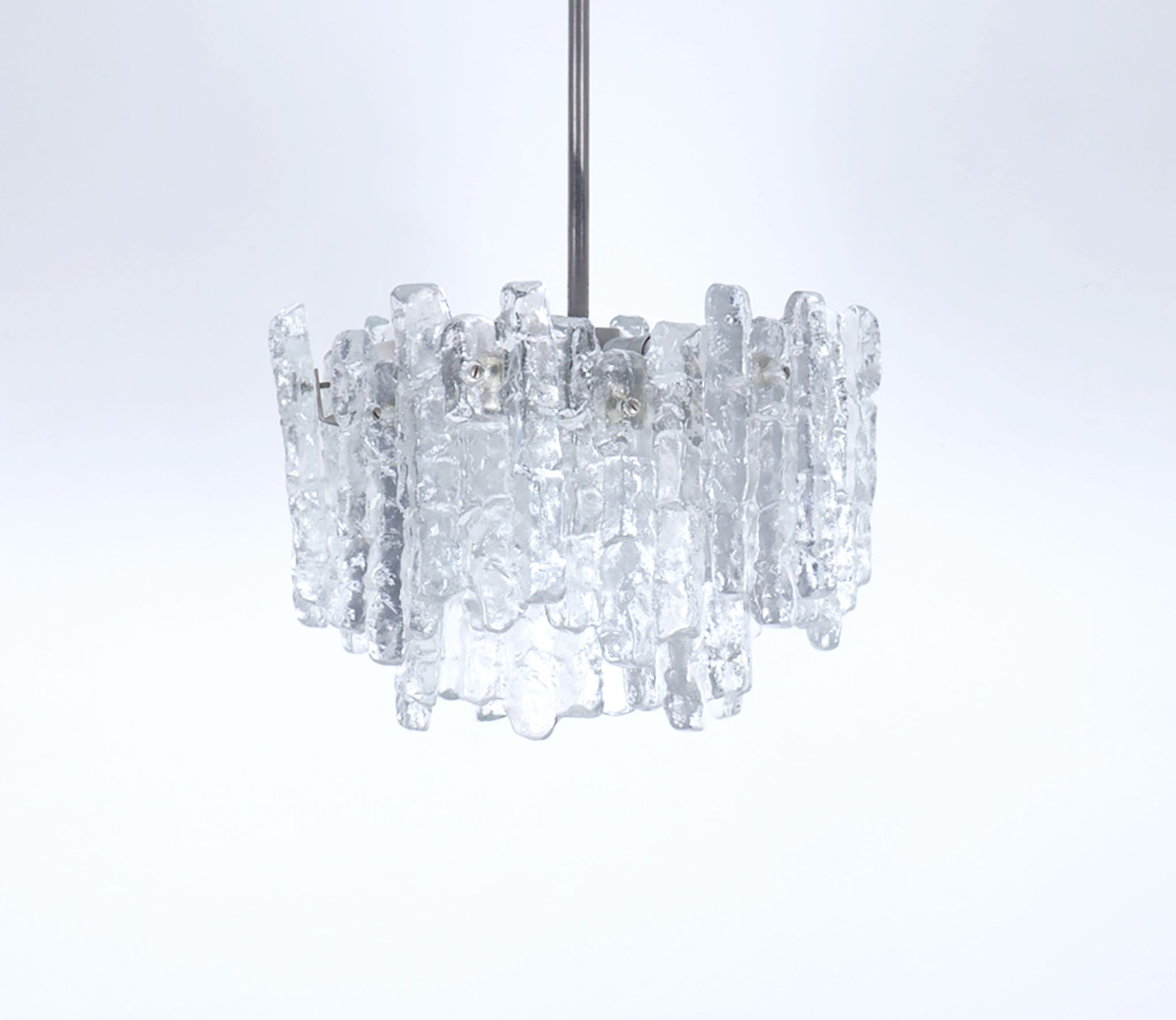 Ice Glass Chandelier by J. T. Kalmar for Kalmar Franken KG, 1960s