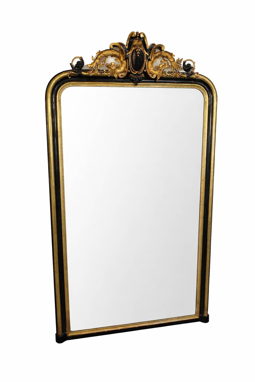 Napoleon III mirror from the 19th century with gold leaf, 190cm H