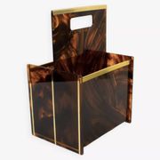 Tortoiseshell lucite magazine rack, Christian Dior Home collection, 1970.