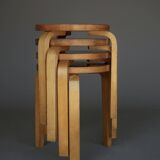 Model 60 stools by Alvar Aalto for Finmar, 1930s. Set of 4