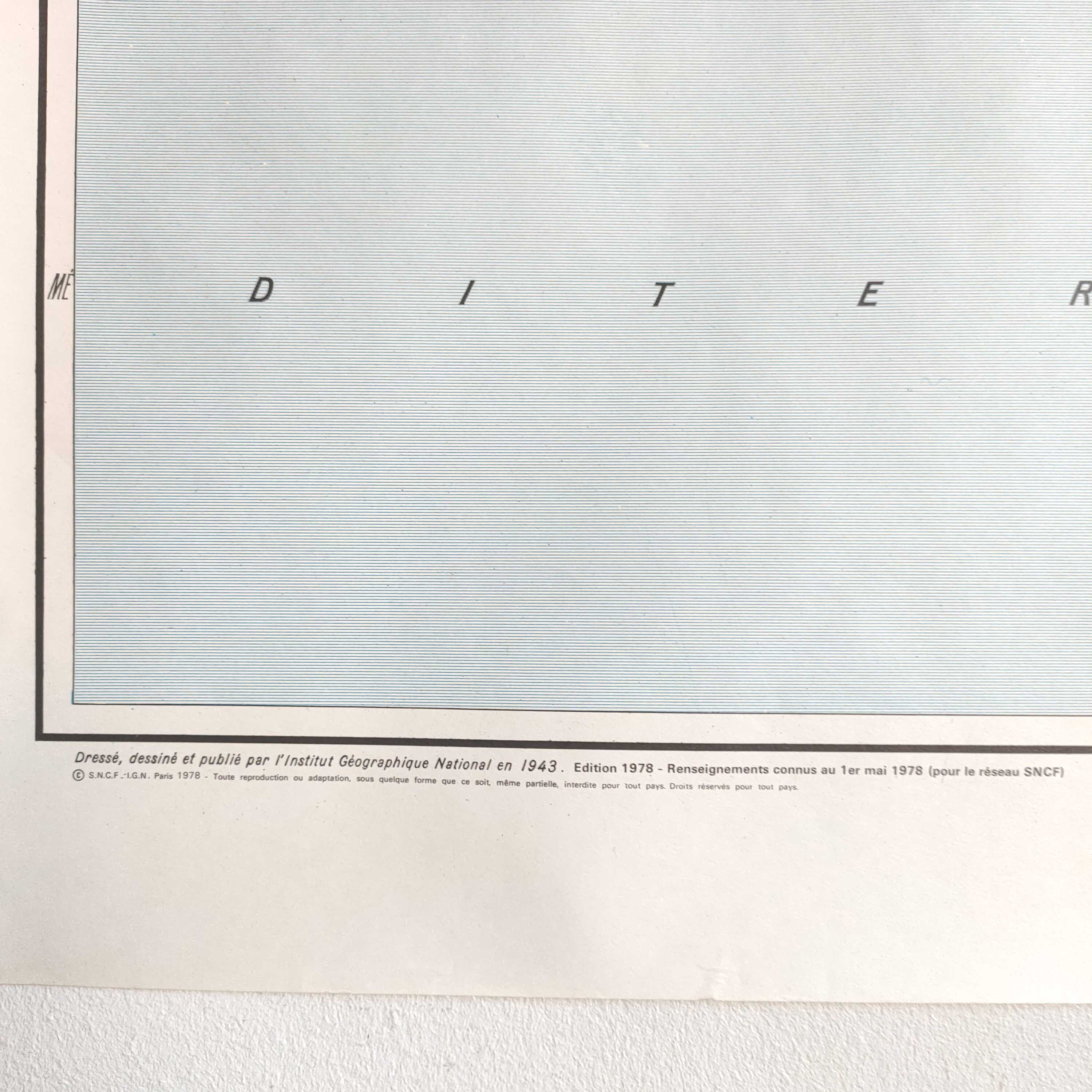 Old SNCF map of the south of France