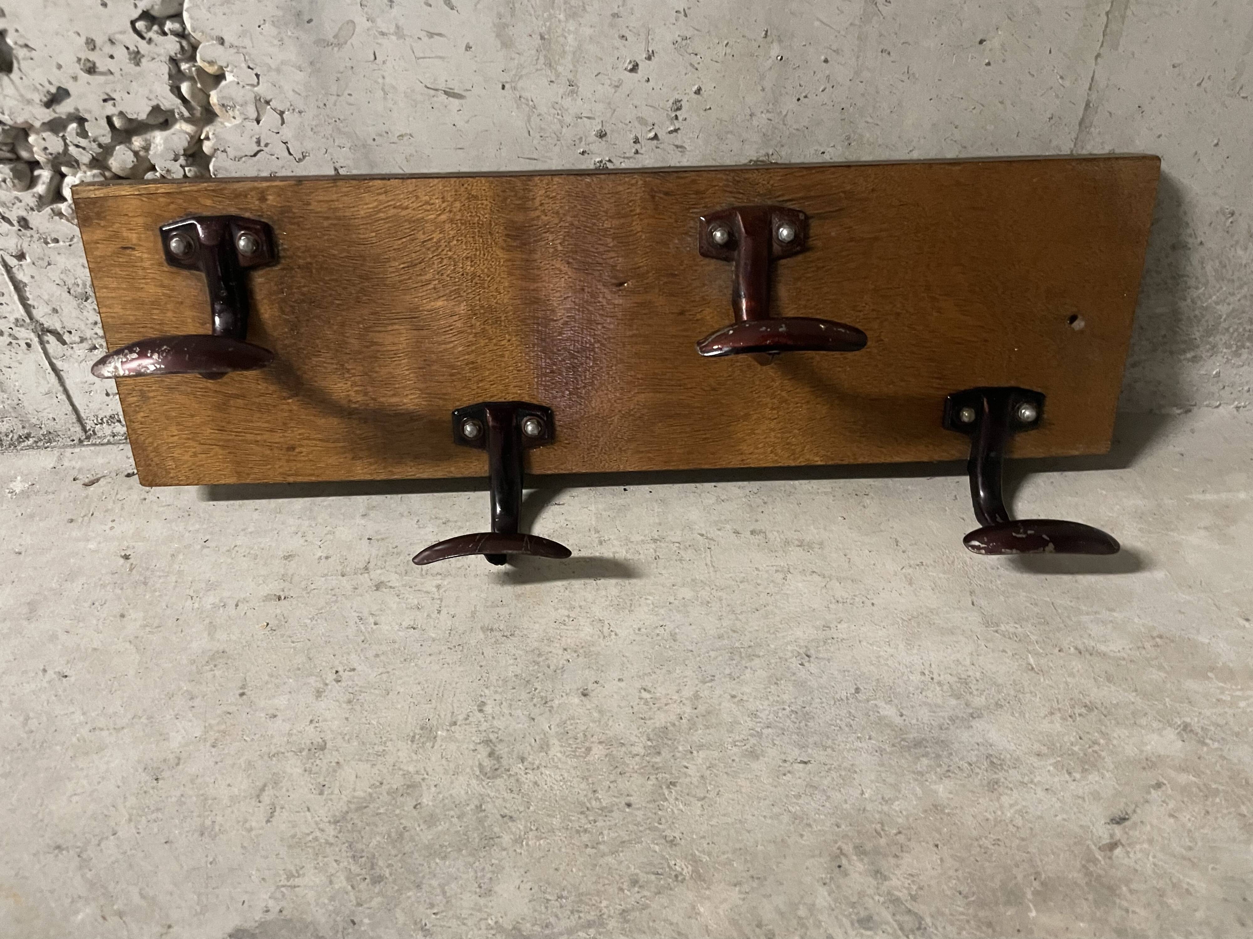 1960s wall-mounted coat rack