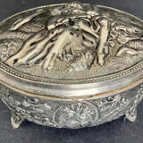 Silver metal jewelry box