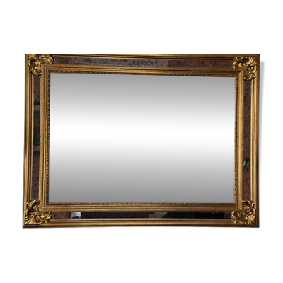 Grand miroir d’exception à parcloses Deknudt – Style Hollywood Regency (198