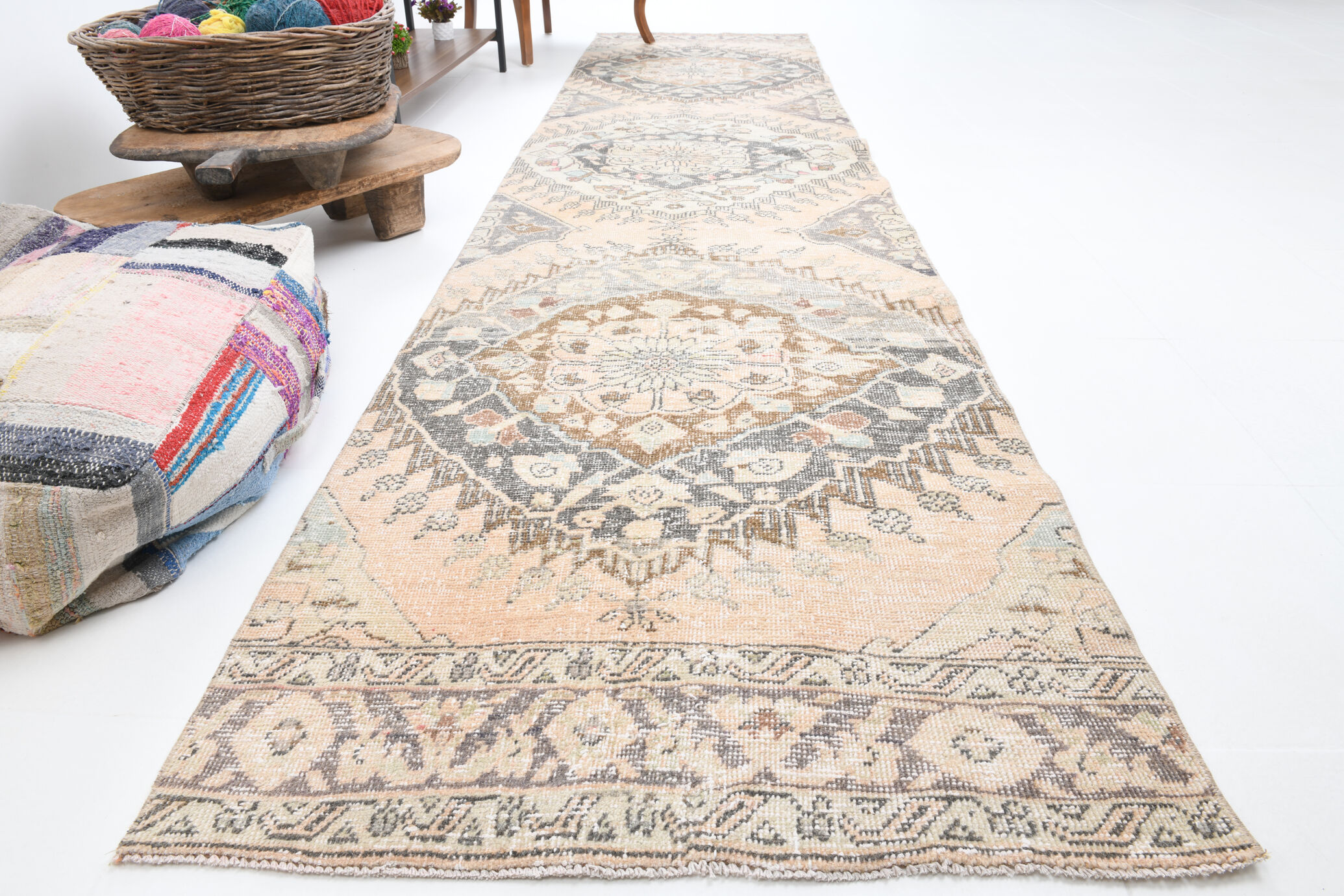 3x13 long wool turkish runner rug