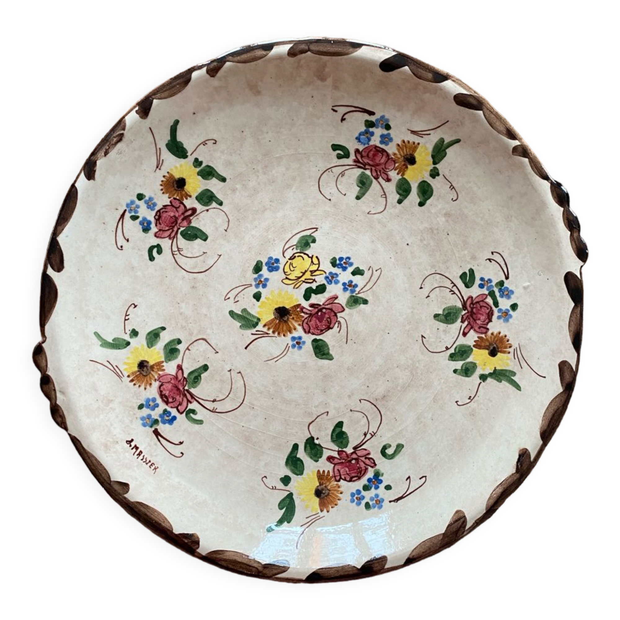 Vallauris ceramic dish signed jerôme massier