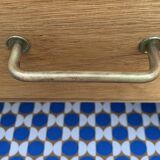 Chiffonnier pieds compas bois brut 1950
