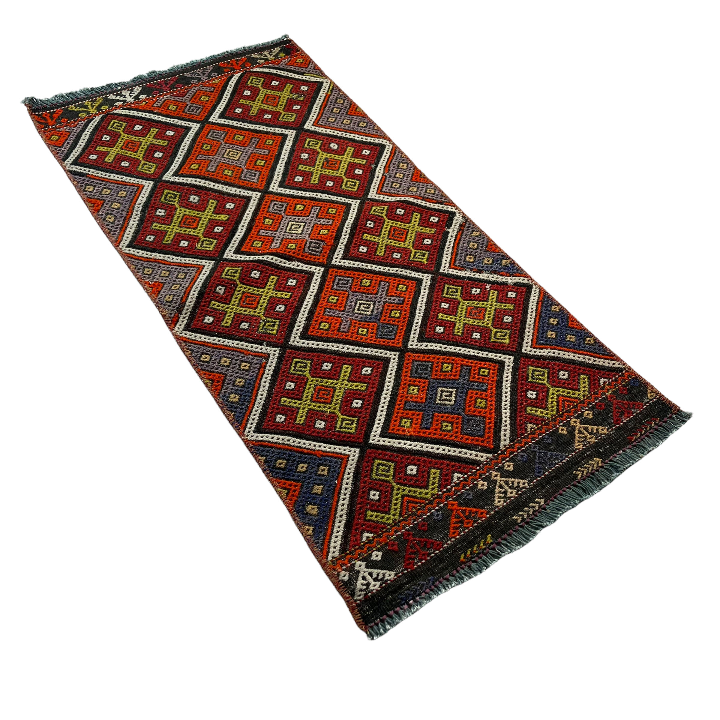 Vintage turkish kilim rug , 95 x 45 cm