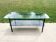 Coffee table with 2 tiers, glass and metal, from the 1950s.