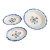Lot compose d'un plat creux et deux petits plats de service, modele Elorn, digoin et sarreguemines