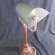 Copper desk lamp and industrial green enamel lampshade 1900