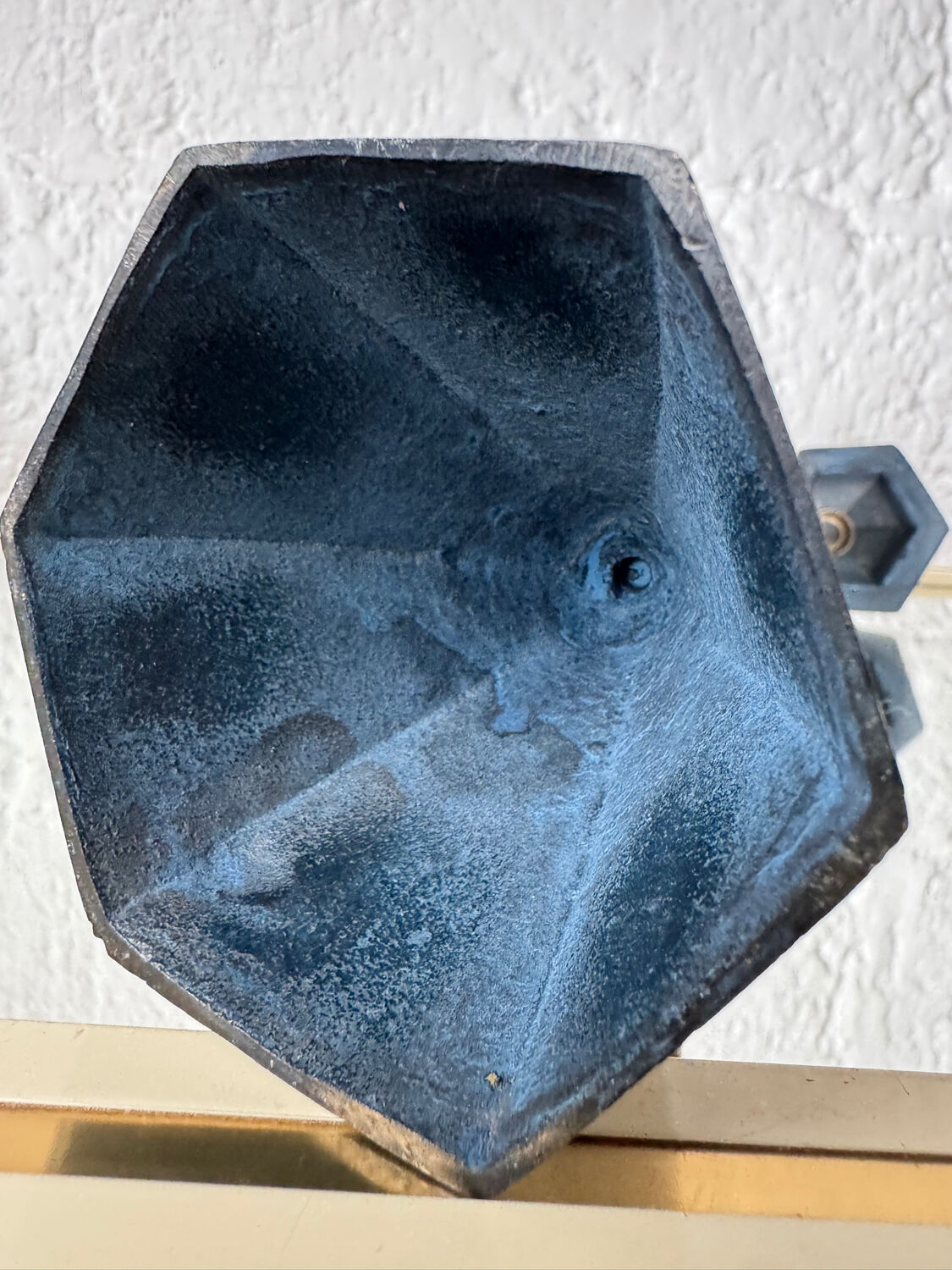 Bronze candle holder, Memphis design, 80s