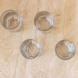 4 octagonal base water glasses