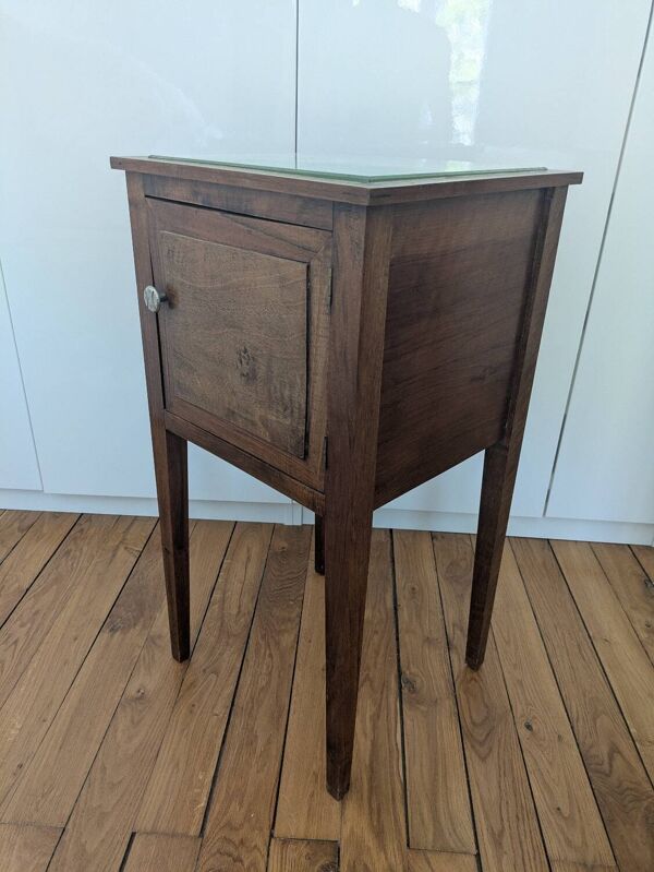 Paire de tables de chevets plateau miroir